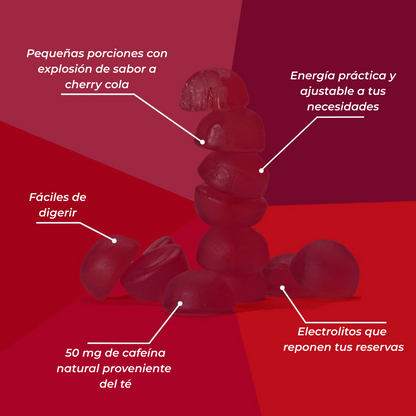 Kit 4 Gomitas energéticas Cherry cola PLUS